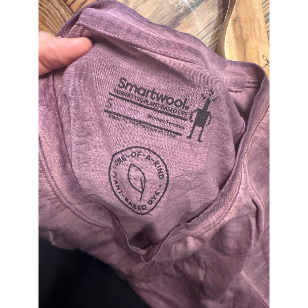 Smartwool Merino 150 Tee Womens S Purple Plant-Based Dye Short Sleeve Raglan - Picture 3 of 3